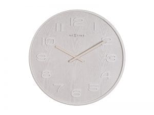 Front View of the White Big Wood Wall Clock