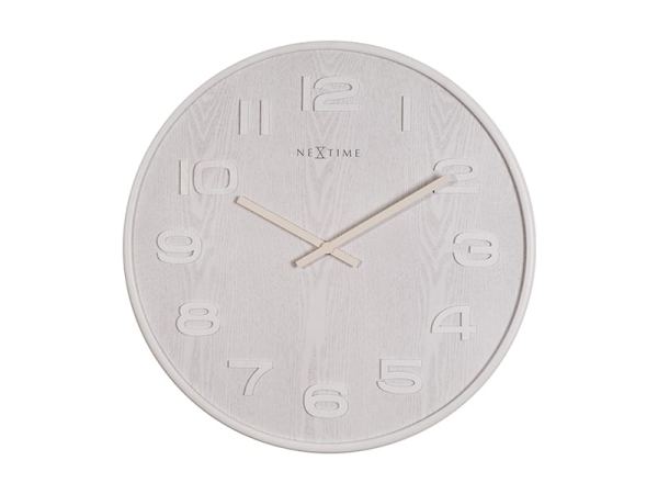 Front View of the White Big Wood Wall Clock