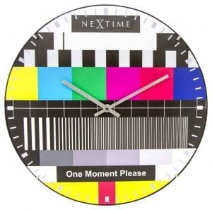 Multi-coloured test page design, making for an unusual design for a clock face