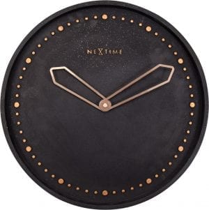 Rose gold elements over black concrete, to give an unusual and modern wall clock