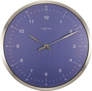 The stunning blue gives a modern look to this traditional wall clock