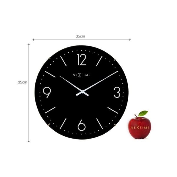Medium Black 'Basic Dome' Glass Wall Clock - Image 3