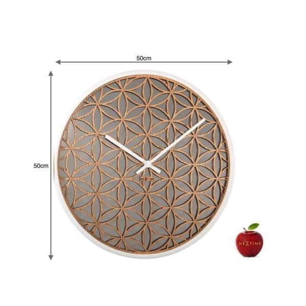 Large White Wood 'Bella Mirror' Wall Clock - Image 2