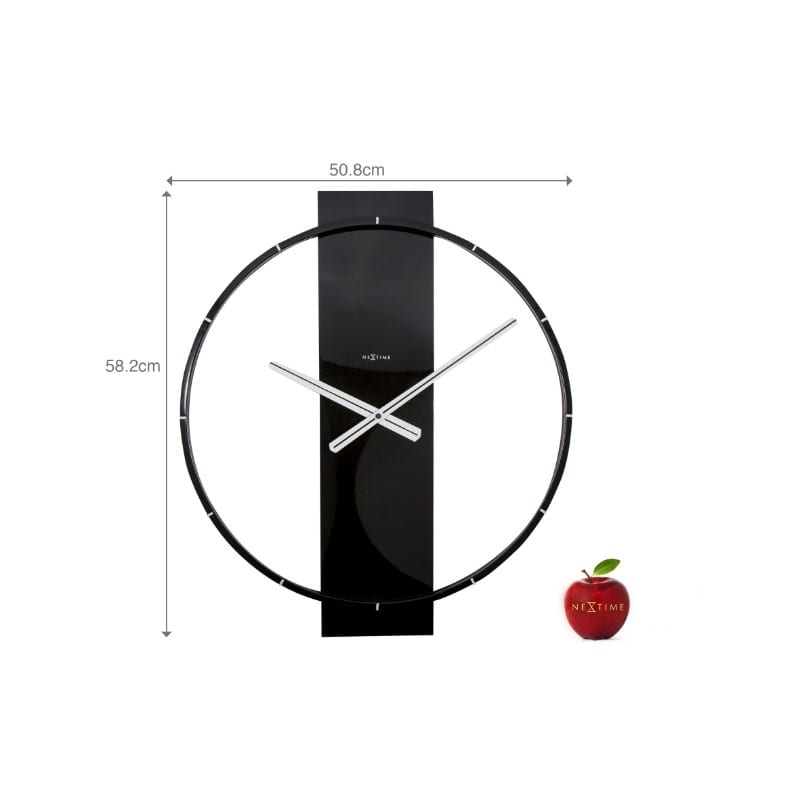 Large Black Wood & Steel 'Carl' Wall Clock - Image 2