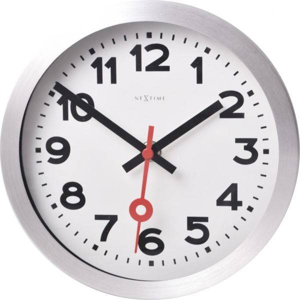 Silver and white, Station Wall Clock is perfect for any office or home setting due to its silent movement