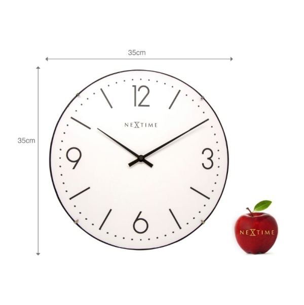 Medium White 'Basic Dome' Glass Wall Clock - Image 2