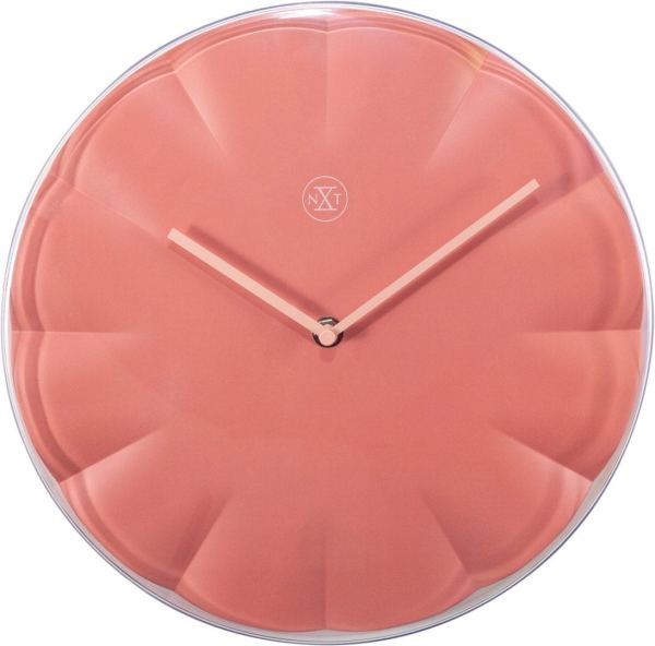 Small Pink and Sweet, lovely little clock in coral pink with a wavy edge