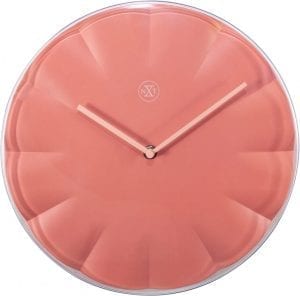 Small Pink and Sweet, lovely little clock in coral pink with a wavy edge