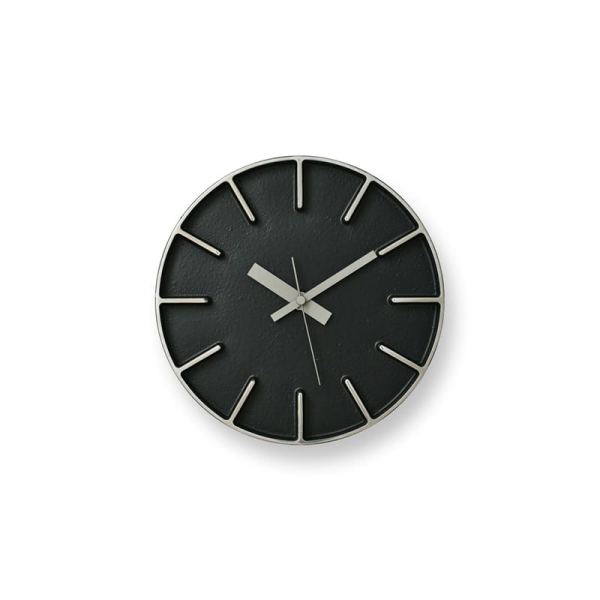 black finished aluminium with highly polished hour markers and aluminium hands