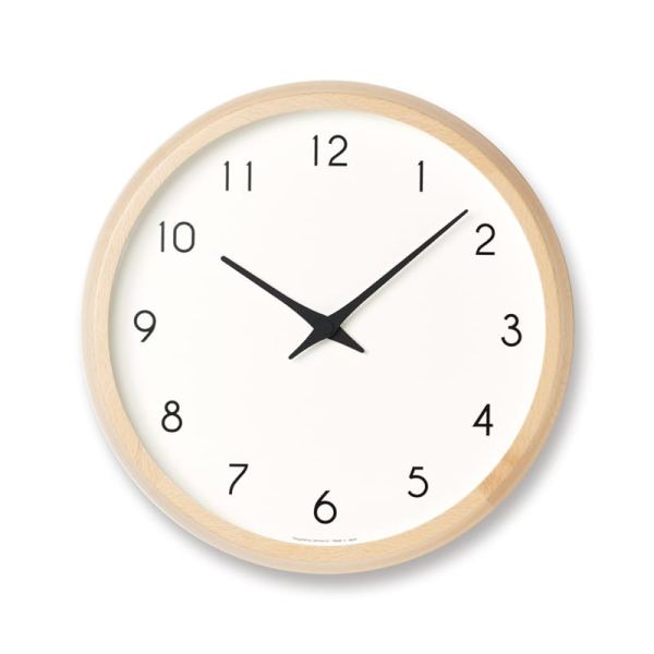 Natural wood country style simple and clear wall clock