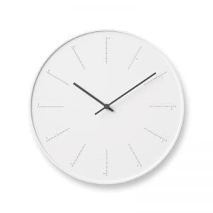 White with black detail, the hour markers divided to show the passing of time throughout the day