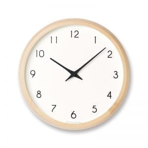 Natural wood country style simple and clear wall clock