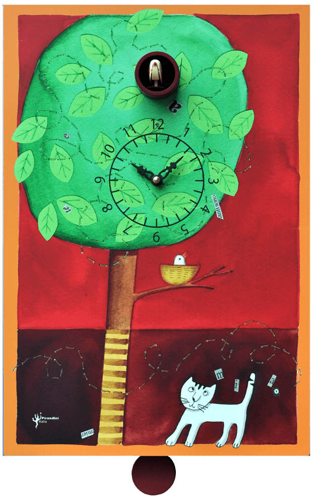 Image of tree and dog with cuckoo in the tree