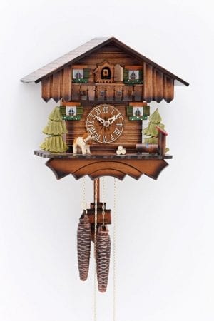 Cuckoo clock in the style of a traditional barvarian chalet