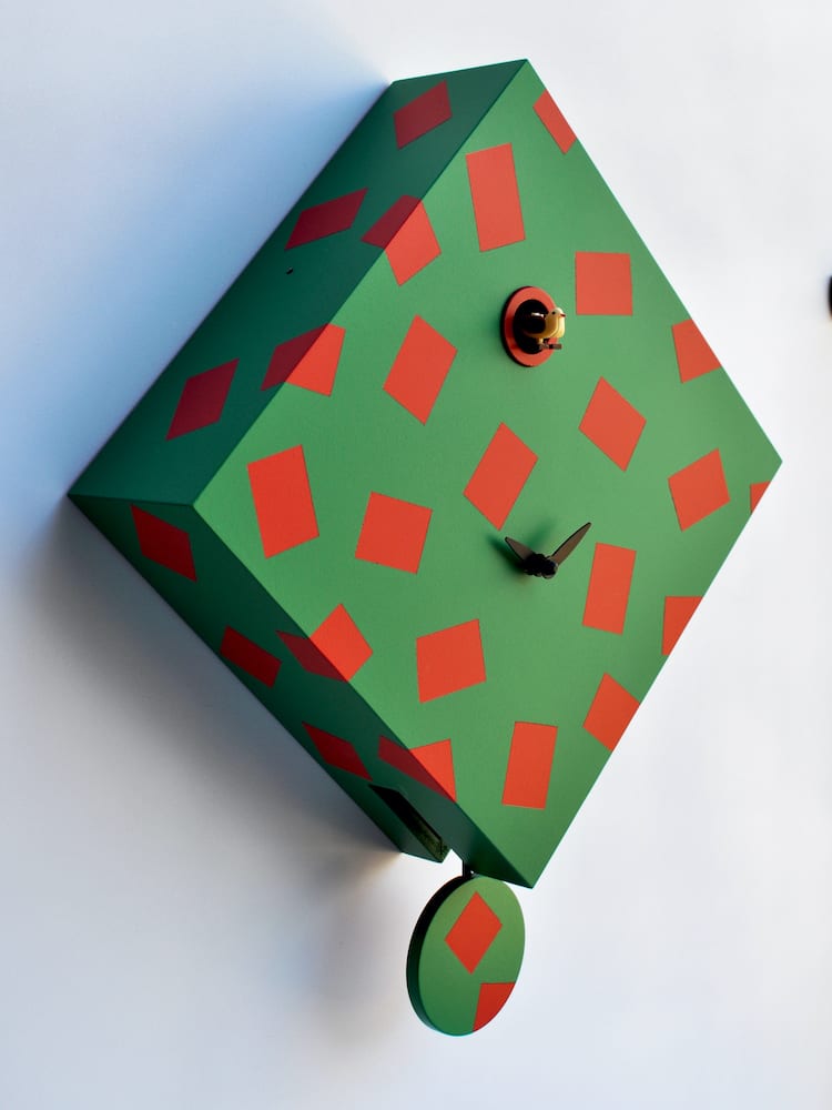 Medium Green & Red 'Cuku Square' Cuckoo Clock - Image 3