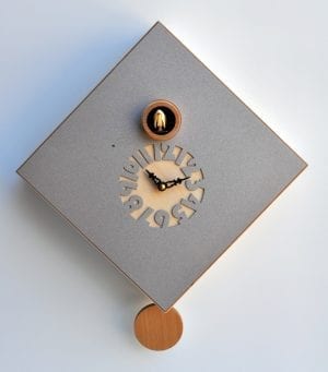 Medium Silver Grey 'Cuku Modern' Cuckoo Clock