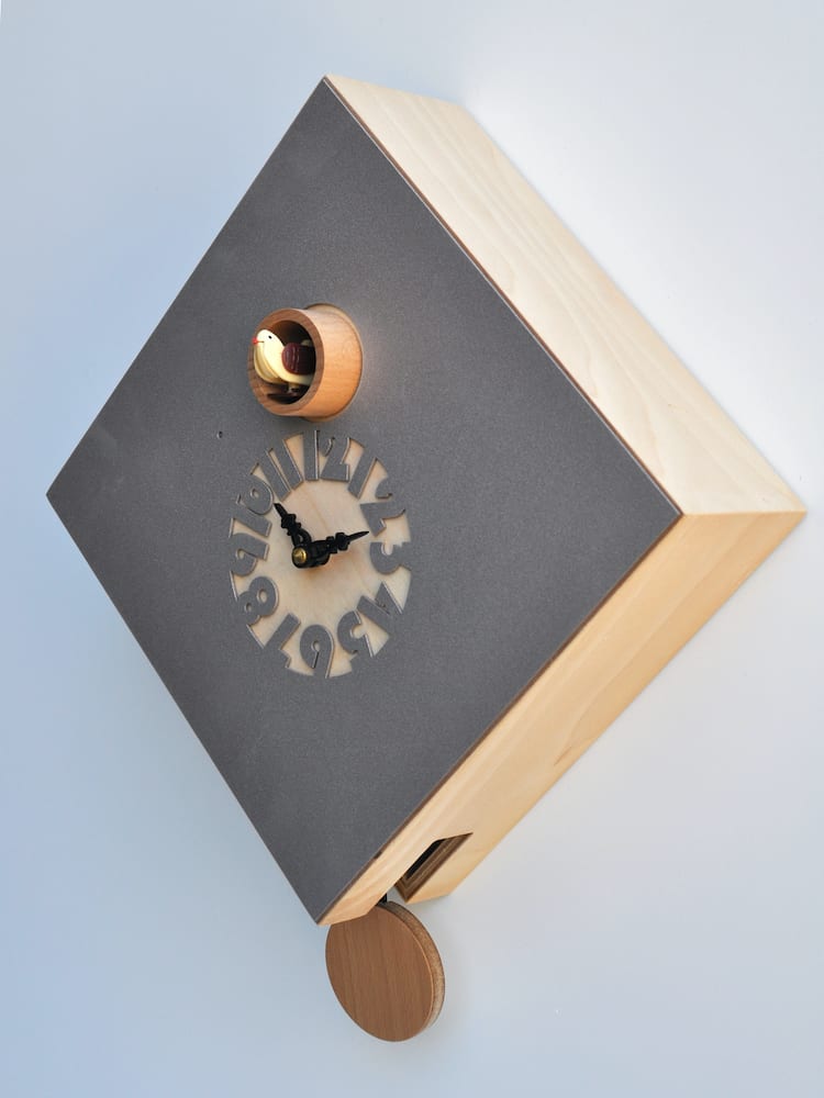 Medium Silver Grey 'Cuku Modern' Cuckoo Clock - Image 2