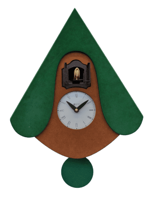 a version of new w with a green roof over wood coloured body