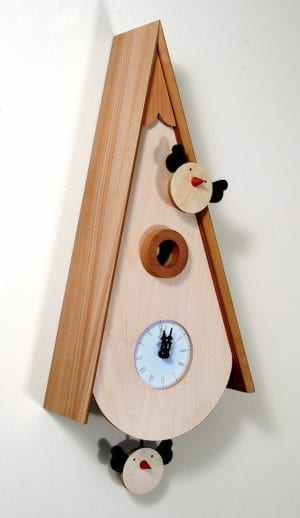 Uccellini cuckoo clock with dog image