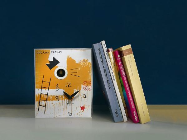 Small Yellow 'D'Apres Basquiat' Cuckoo Clock - Image 2