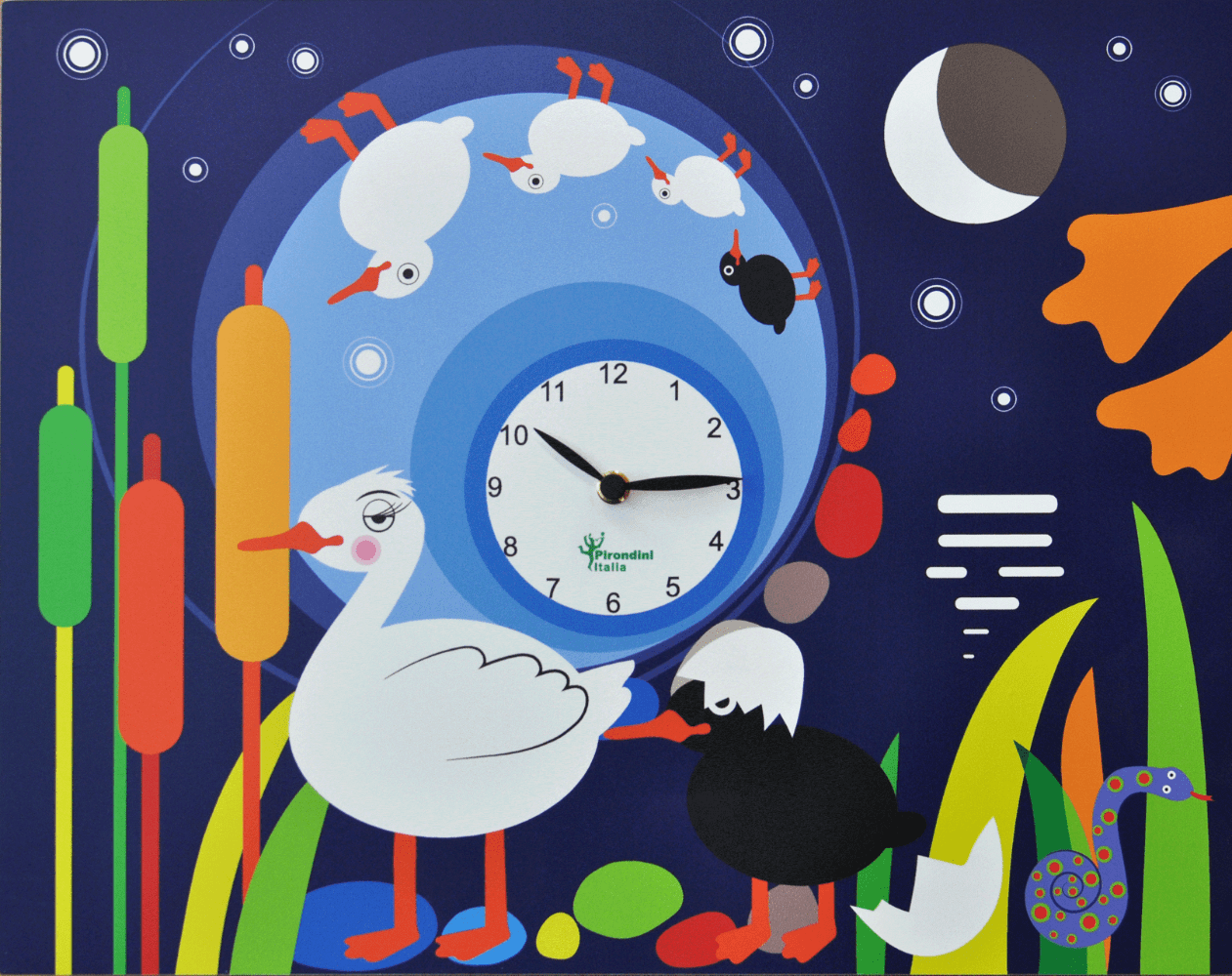 clock based on the tale of the ugly duckling
