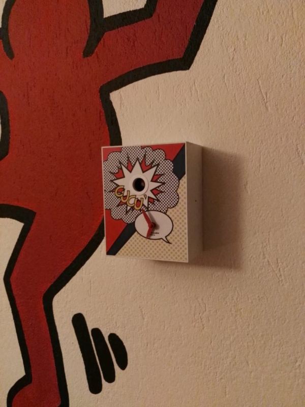 Small Multicoloured 'D'Apres Roy Lichtenstein' Cuckoo Clock - Image 3