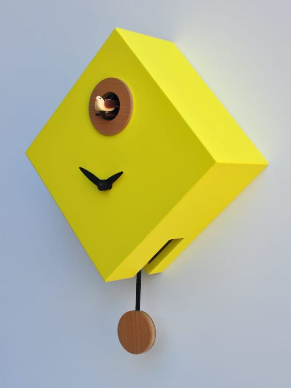 Small Yellow 'Cuku Rombino' Cuckoo Clock - Image 2