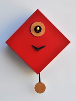 Rombino cuckoo clock in red