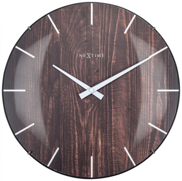 Dark Wood created the face for this wall clock, which sits under a glass dome and with white hands and hour markers