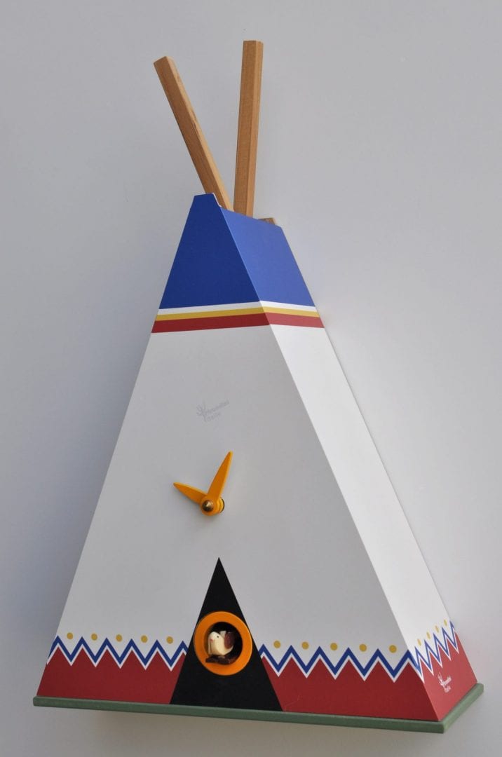 alternate view of the tipi shaped clock