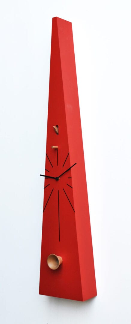 red tall cuckoo clock