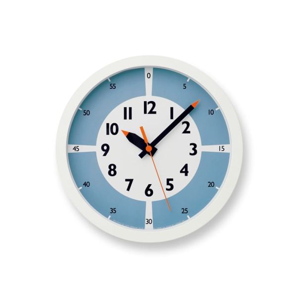 Fun Pun Wall Clock in blue, perfect for a child's room