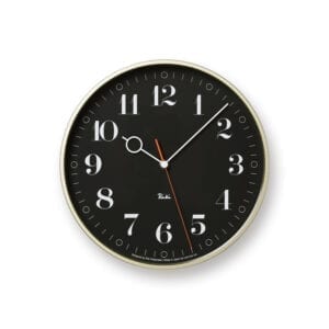 RIKI Ring Wall Clock in black with aluminium case