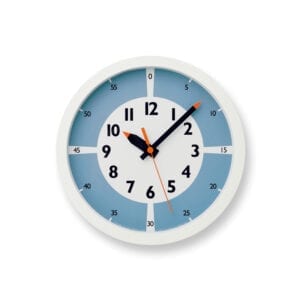 Fun Pun Wall Clock in blue, perfect for a child's room