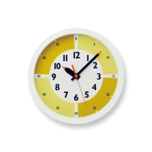 Fun Pun children's wall clock in yellow