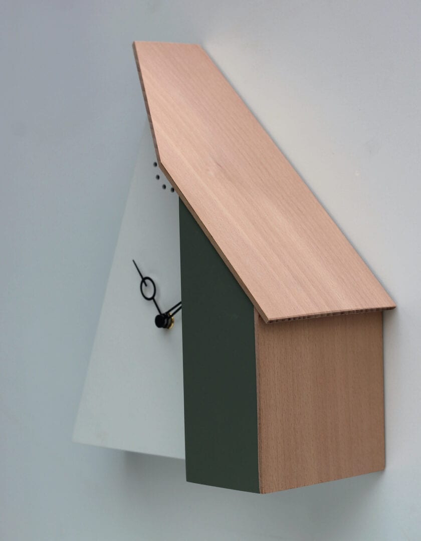 Medium White-Grey 'QQ House 78' Wall or Table Cuckoo Clock - Image 2