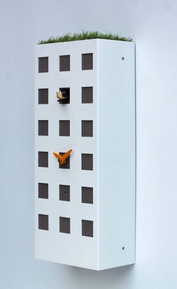 Medium White & Silver Colour 'Hong Kong' Cuckoo Clock - Image 2