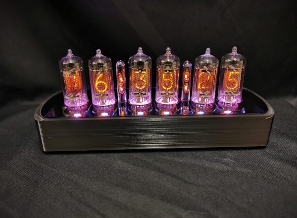 Genesis BS Nixie Clock showing pink backlit option