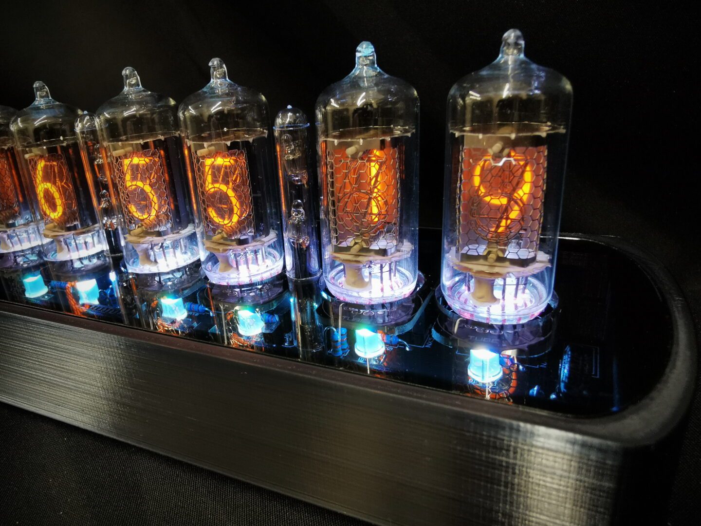 Genesis CS showing backlit nixie tubes