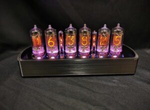 Genesis BS Nixie Clock showing pink backlit option