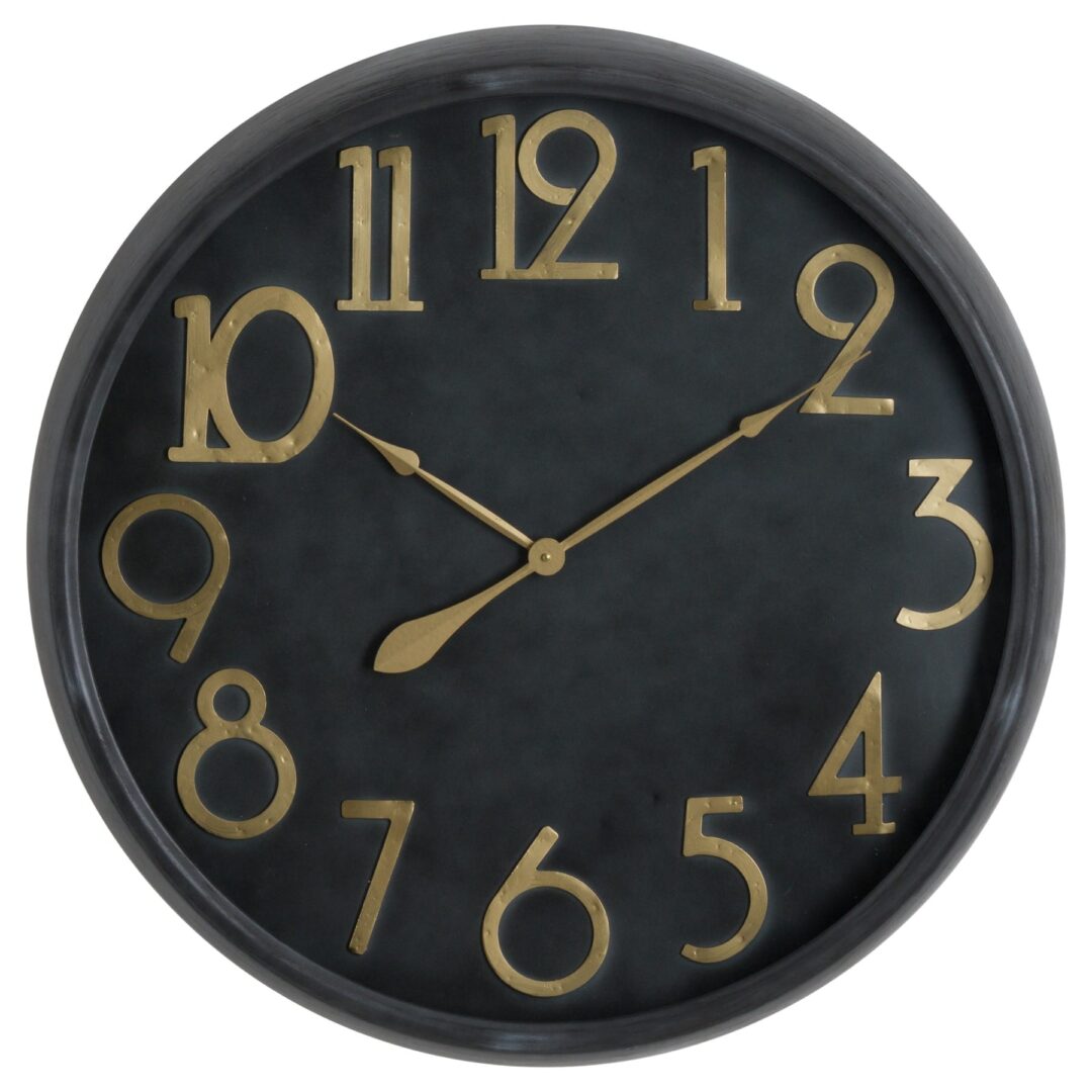 Extra Large Black and Brass 'Bolton' Wall Clock