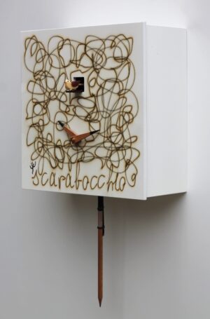 Small White 'Scarabocchio' Cuckoo Clock