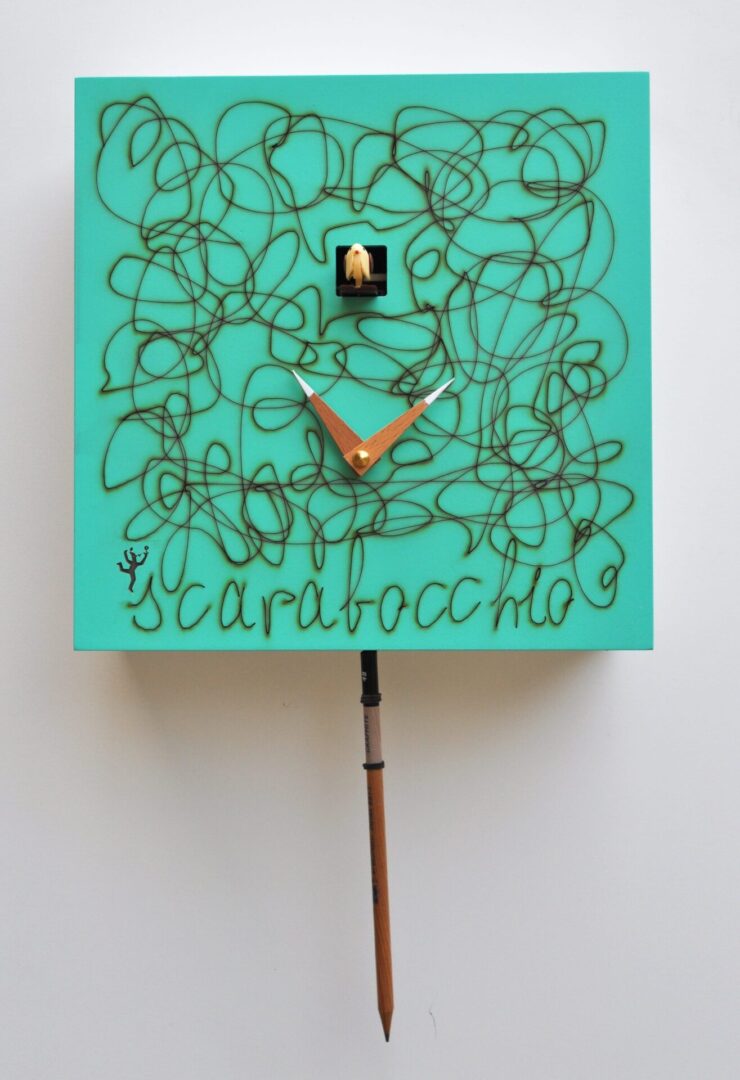 Small Green 'Scarabocchio' Cuckoo Clock