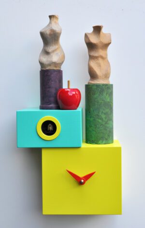 Unusual roma antica cuckoo clock showing iconic statues from Roma in art format