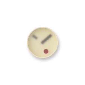 Kehai wall clock in yellow, showing red dot for second hand