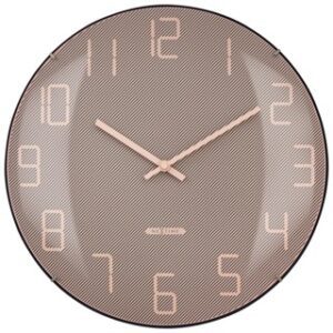 Shade Wall Clock in pink with shady narrow stripes which are used to highlight the numbers,