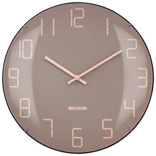 Shade Wall Clock in pink with shady narrow stripes which are used to highlight the numbers,