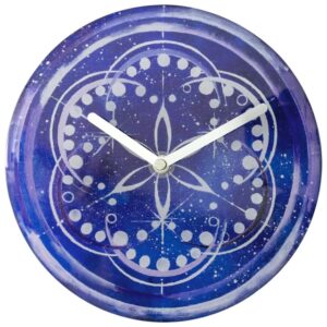 Purple cosmos wall or table clock