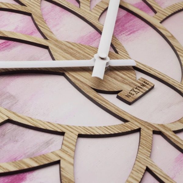 Large Wood 'Lotus' Wall Clock - Image 3