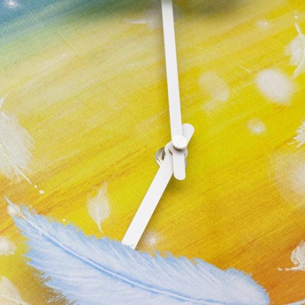 Medium Yellow 'Feathers' Wall Clock - Image 3